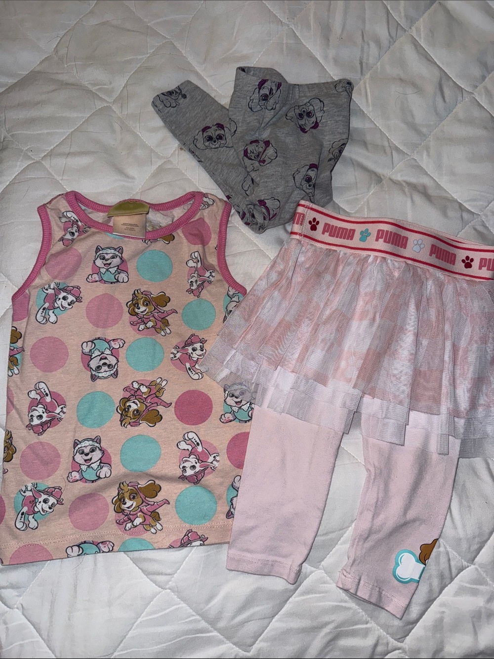 2/3T Puma Pink Tank & Pink Tutu Leggings toddler girl Paw Patrol